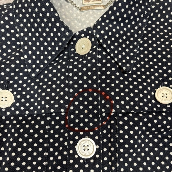 Michael Michael Kors Jacket Womens Small Trench Polka Dot Rockabilly Button Up - Picture 6 of 6
